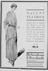 Werbung für Teekleider von Debenham und Freebody, 1916