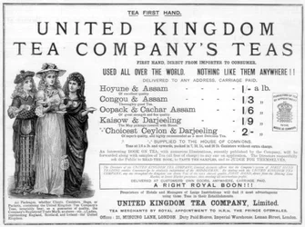 Werbung für die United Kingdom Tea Company, 1890