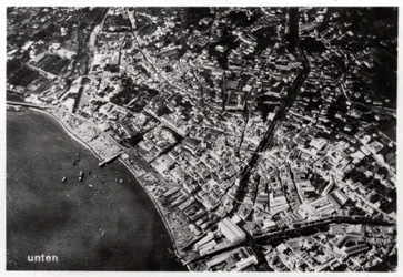 Luftaufnahme von Funchal, Madeira, aus einem Zeppelin, 1928-1933