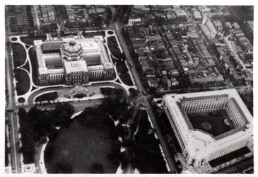Luftaufnahme der Library of Congress, Washington DC, USA, aus einem Zeppelin, 1928-1933