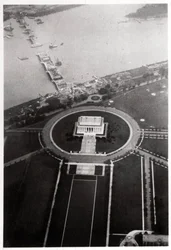 Luftaufnahme des Lincoln Memorial, Washington DC, USA, von einem Zeppelin, 1928-1933
