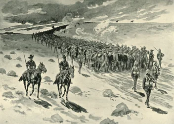Nach Paardeberg: Buren-Gefangene auf dem Marsch, 1901