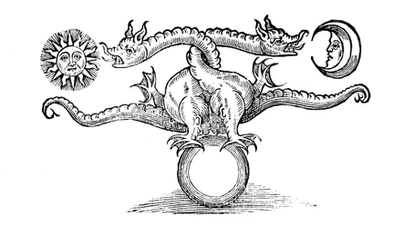 Alchemistisches Symbol für die Umwandlung unedler Metalle in Silber und Gold, 1652