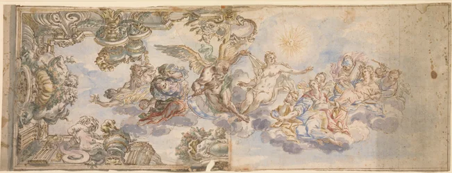 Allegorisches Design für ein Deckenfresko, 1650-1700
