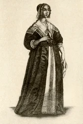 Eine englische Dame im Hauskleid, 1640, 1937