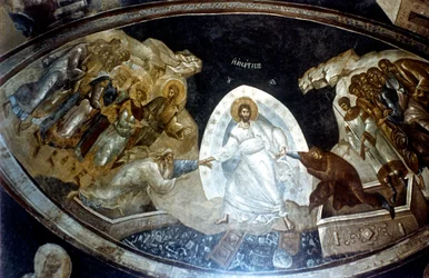 Anastasis, Fresko im Parekklesion der Kirche Christi in Chora, ca. 1310-1320