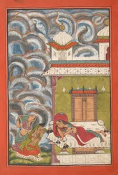 Andhrayaki Ragini: Folio aus einer Ragamala-Serie, ca. 1710