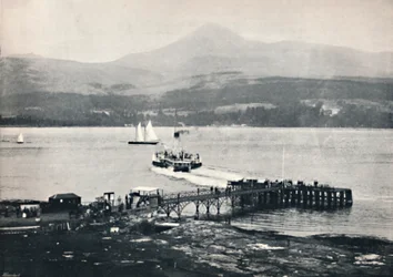 Arran - Brodick Pier und Goatfell, 1895