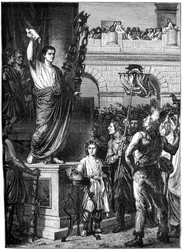 Augustus präsentiert die Verfassung, Lyon, Frankreich, 10 v. Chr. 1882-1884