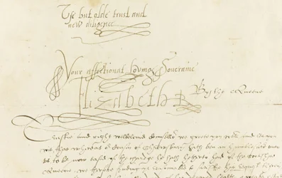 Autographenbrief von Königin Elisabeth I. an Maria Stuart