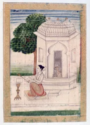 Bamgali Ragini, Ragamala Album, Schule von Rajasthan, 19. Jahrhundert