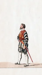 Baron, Kostümentwurf für Shakespeares Stück, Heinrich VIII., 19. Jahrhundert