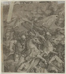 Schlacht an der Milvischen Brücke Fragment verso, 1500er