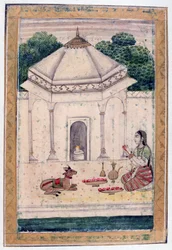 Bhairavi Ragini, Ragamala Album, Schule von Rajasthan, 19. Jahrhundert