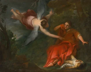 Biblisches Motiv mit fliegendem Engel