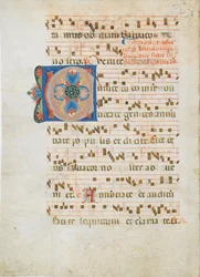 Bifolium mit Initiale C, aus einem Antiphonar, ca. 1320