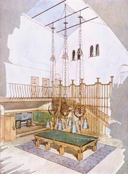 Billardzimmer, entworfen von George Walton, aus 