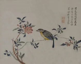 Vogel auf einem blühenden Zweig