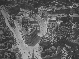 Vogelperspektive der Umgebung von Bush House, London, 1924