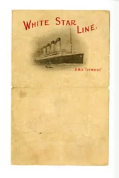 Leeres R.M.S Titanic Briefpapier [den Hurds von einem unbekannten Überlebenden gegeben], ca. 1912