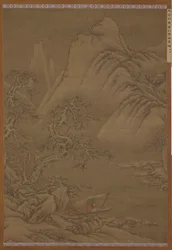 Bootsfahrt auf einem verschneiten Fluss, Ming-Dynastie