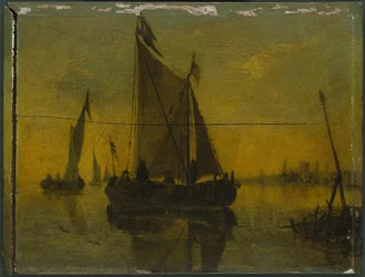 Boote in einer Mündung, 17. Jahrhundert