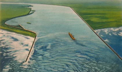 Bocas de Ceniza, Eingang zum Seehafen, Barranquilla, um 1940er