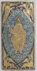 Buchdeckelplakette mit Christus in Majestät, Französisch, ca. 1200