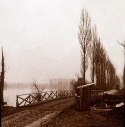 Brücke über den Fluss Ailette, Nordfrankreich, um 1918