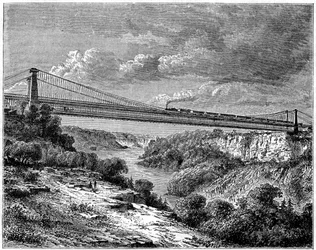 Brücke über den Niagara, Kanada, 19. Jahrhundert