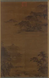 Eine Laute zu einem Pavillon eines Unsterblichen bringen