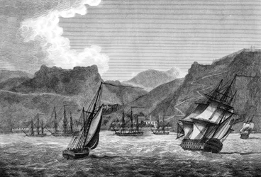 Britische Schiffe vor St. Helena, 1817