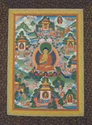 Buddha auf einem Lotus-Podest sitzend, 19. Jahrhundert