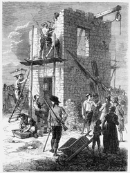 Bau einer Chappe-Telegraphenstation, um 1793