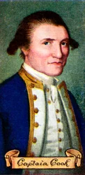 Kapitän James Cook, aus einer Serie von Zigarettenkarten, 1935