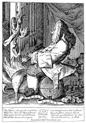 Karikatur von Georg Friedrich Händel, 1754