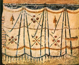 Teppichfries aus Kammer E, Wand 6 von Santa Maria Antiqua, Rom, Italien, 1928