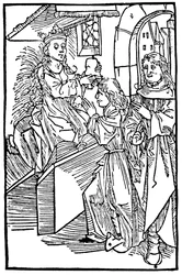 Kassandra, legendäre trojanische Prinzessin und Prophetin, die eine Prophezeiung verkündet