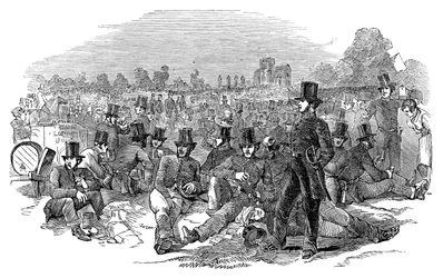 Chartist Agitation, die Polizeitruppe auf Bonners Fields
