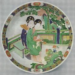 Chinesische Porzellanschale, Famille Verte. Periode von Kang Hsi, 1662-1722, 1928