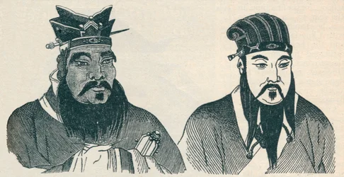 Chinesische Porträts von Konfuzius und seinem großen Anhänger Mencius