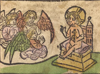 Christkind mit drei Engeln