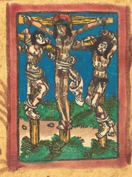 Christus am Kreuz zwischen den beiden Dieben, um 1490-1500