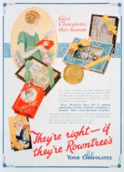 Weihnachtswerbung für Rowntrees York Chocolates, 1924
