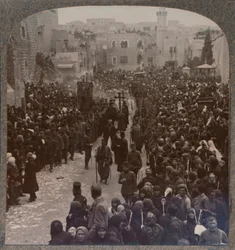 Weihnachtsprozession in Bethlehem, um 1900