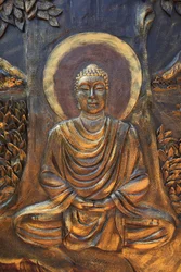 Chua Thien Lam Go buddhistische Pagode, Shakyamuni Buddha in Meditationshaltung, Thay Ninh, Vietnam