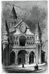 Kirche Notre Dame de la Grande, Poitiers, Frankreich, 12. Jahrhundert, 1870