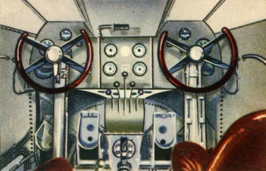 Cockpit an Bord des Dornier-Flugboots, 1920er Jahre, 1932.