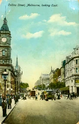 Collins Street, Blick nach Osten, Melbourne, Victoria, Australien, um 1900er Jahre