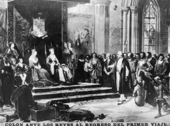 Kolumbus kehrt von seiner ersten Reise zurück, 15. Jahrhundert, 1920er